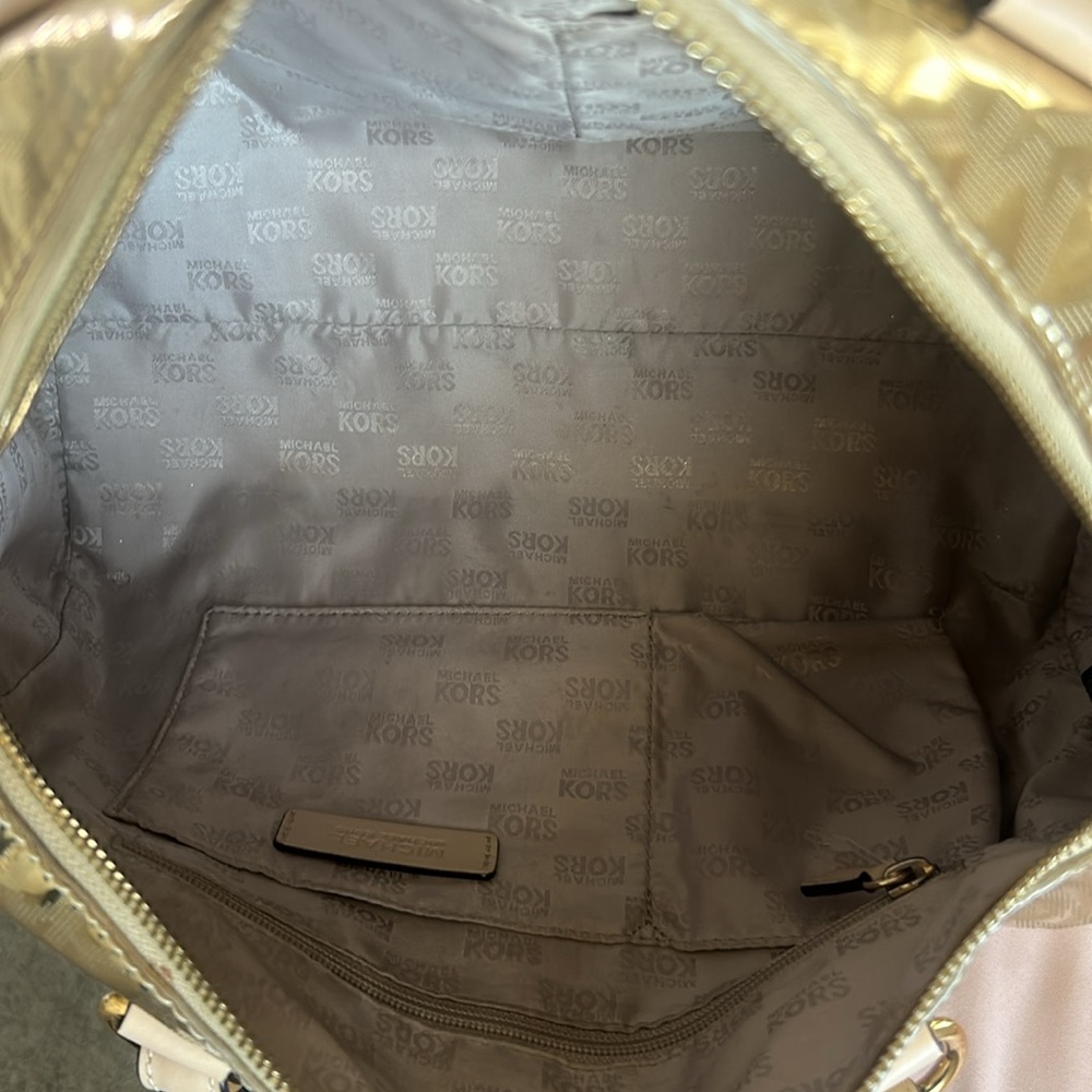 Michael Kors Gold Oversized Satchel Bag - Picture 9 of 10